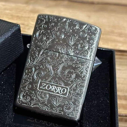 Zorro Lighter Fluid Refill Flip Lid Flower Design - Zorro Lighters