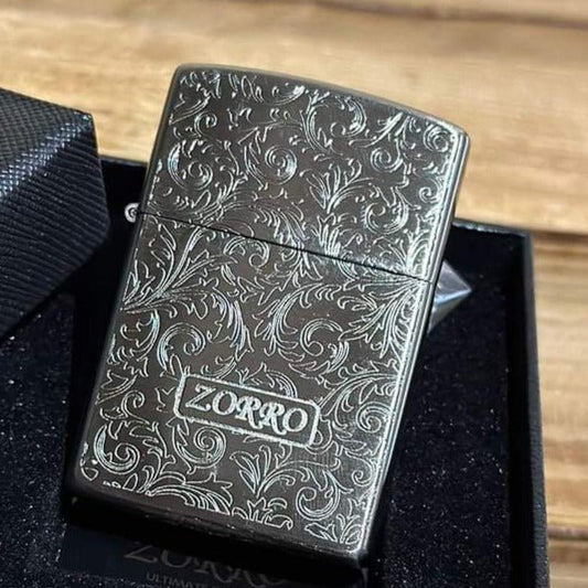 Zorro Lighter Fluid Refill Flip Lid Flower Design - Zorro Lighters