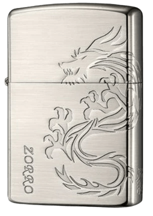 Zorro Lighter Fluid Refill Flip Lid Dragon - Zorro
